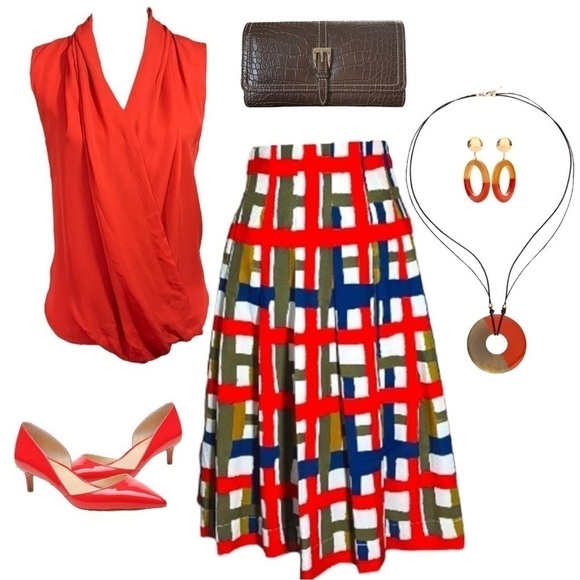 Parker Coral Red Drapped Front Sleeveless Blouse sz S - Picture 11 of 13